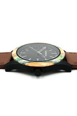 Multi Bamboo & Brown Leather Inverness Watch