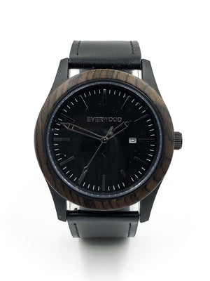 Walnut & Black Leather Inverness Watch