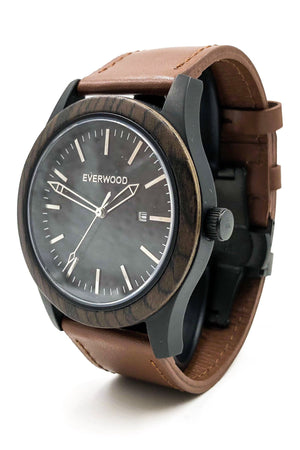 Black Walnut & Brown Leather Inverness Watch