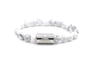 Rocky - White Howlite & Silver Gemstone Beaded Bracelet
