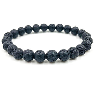 Union - Smooth Lava Rock Gemstone Beaded Bracelet