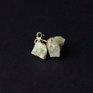 Raw Emerald Stud Earrings