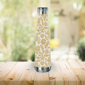 Gold Floral Water Bottle
