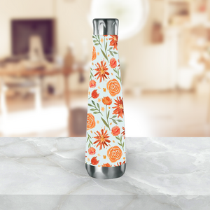 Burnt Orange Flower Burst Water Bottle