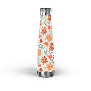 Burnt Orange Flower Burst Water Bottle