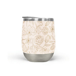 Gold Magnolia Wine Tumbler
