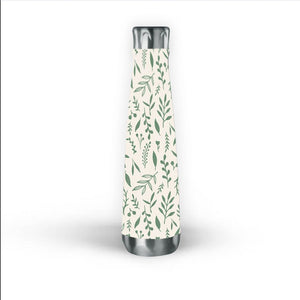 Green Falling Leaves Water Bottle