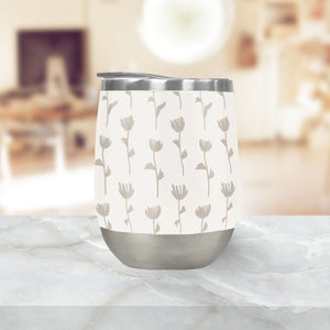 Ink Flower Wine Tumbler
