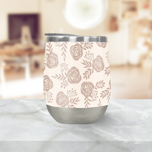 Pastel Floral Wine Tumbler