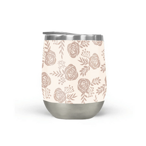 Pastel Floral Wine Tumbler