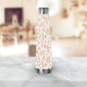 Pink Falling Leaves Water Bottle