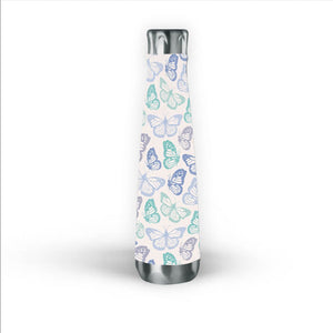 Purple and Green Butterfly Water Bottle