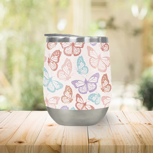 Rainbow Butterfly Wine Tumbler