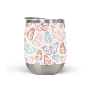 Rainbow Butterfly Wine Tumbler