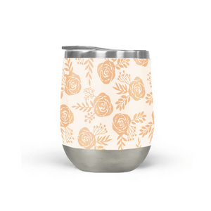 Light Orange Floral Wine Tumbler