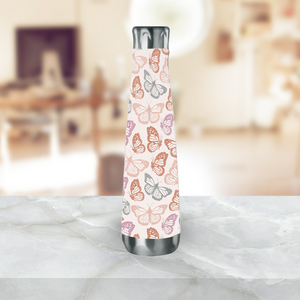 Orange and Pink Butterfly Water Bottle