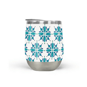 Teal Tile Wine Tumbler