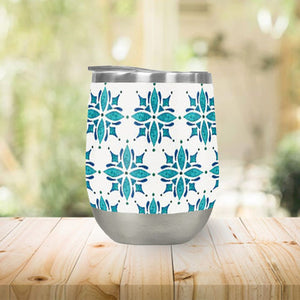 Teal Tile Wine Tumbler