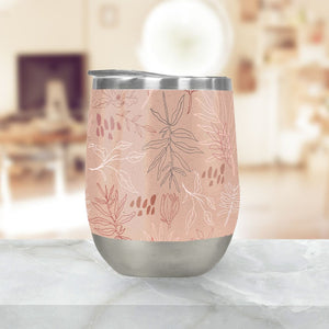 Pink Desert Leaf Wine Tumbler