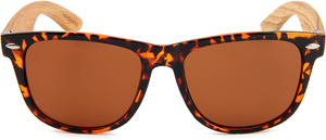 Real Zebra Wood Tortoise Frame Wanderer Sunglasses