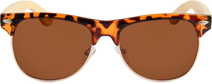 Real Bamboo Tortoise Frame Retro Shade Sunglasses