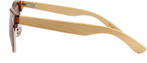 Real Bamboo Tortoise Frame Retro Shade Sunglasses