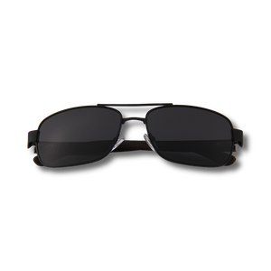 Real Ebony Wood Black Frame Slim Aviators by WUDN