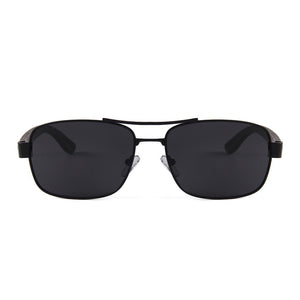 Real Ebony Wood Black Frame Slim Aviators by WUDN