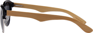 Real Bamboo Vintage Brow-Line Sunglasses