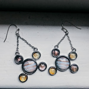 Jupiter and Galilean Moons Dangle Earrings