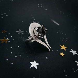 Comet Ring with Authentic Meteorite