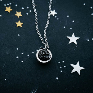 Chunky Round Authentic Meteorite Jewelry Set