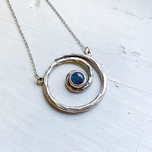 Spiral Silver Milky Way Pendant Necklace