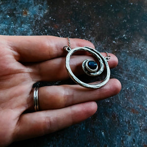 Spiral Silver Milky Way Pendant Necklace