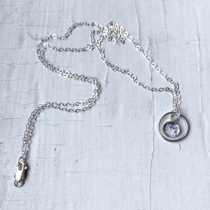 My Moon Mini Halo Necklace with Custom Lunar Phase