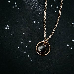 My Moon Mini Halo Necklace with Custom Lunar Phase