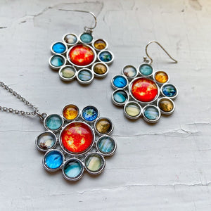 Solar System Halo Dangle Earrings