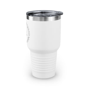 30oz White Ringneck Holiday Tumbler - Black Wreath