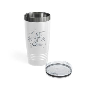 20oz White Ringneck Holiday Tumbler - Let it Snow