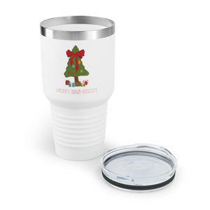 30oz White Ringneck Holiday Tumbler - Merry & Bright