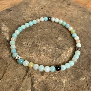 Black Gold Amazonite Mini Bead Bracelet