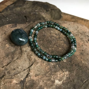 Moss Agate Mini Bead Bracelet