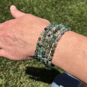 Moss Agate Mini Bead Bracelet