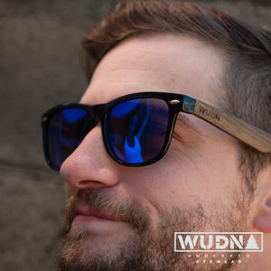 Real Ebony Wood Hybrid Wanderer Style Sunglasses by WUDN