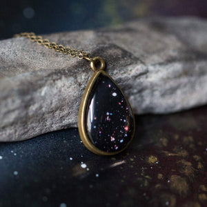 Drops in Cosmic Ocean Pendant - Teardrop Necklace