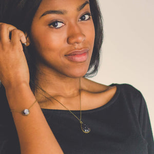 Drops in Cosmic Ocean Pendant - Teardrop Necklace