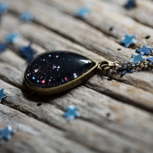 Drops in Cosmic Ocean Pendant - Teardrop Necklace