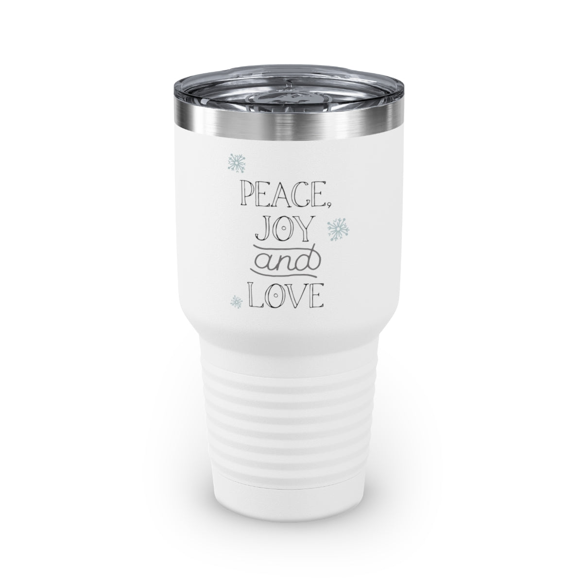 30oz White Ringneck Holiday Tumbler - Peace, Joy &amp; Love