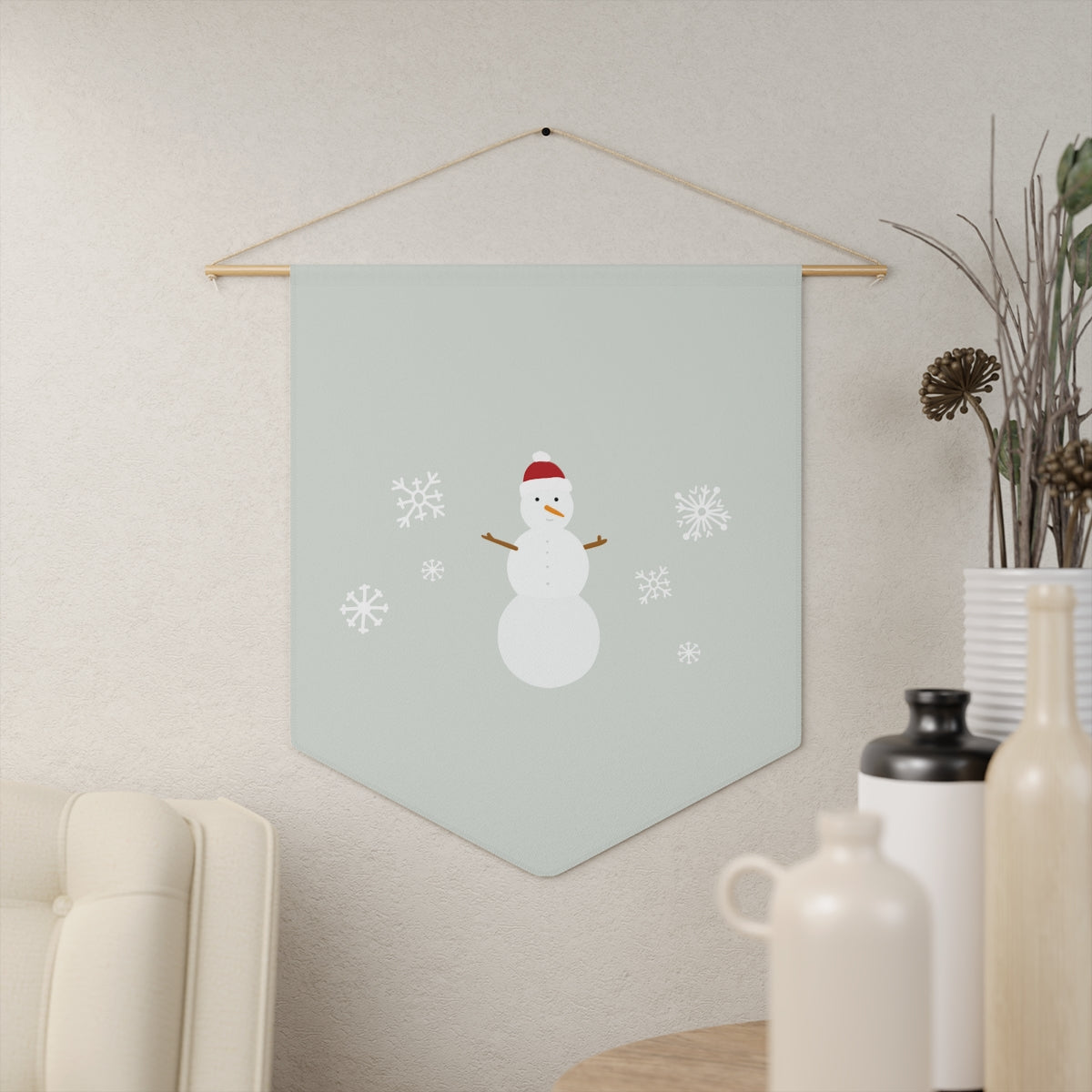 Holiday Pennant - Snowman &amp; Snowflakes