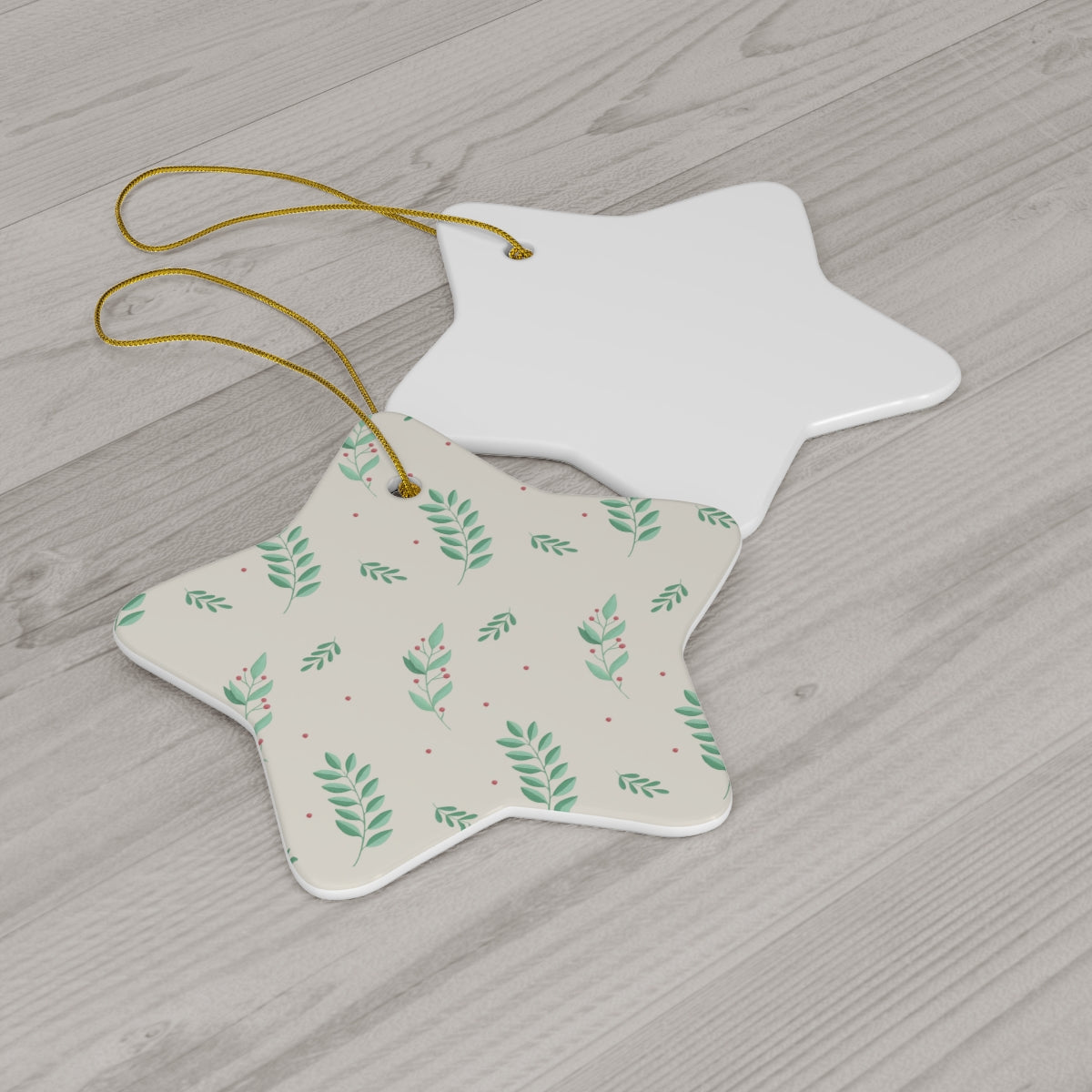 Ceramic Holiday Ornament - Large Holly